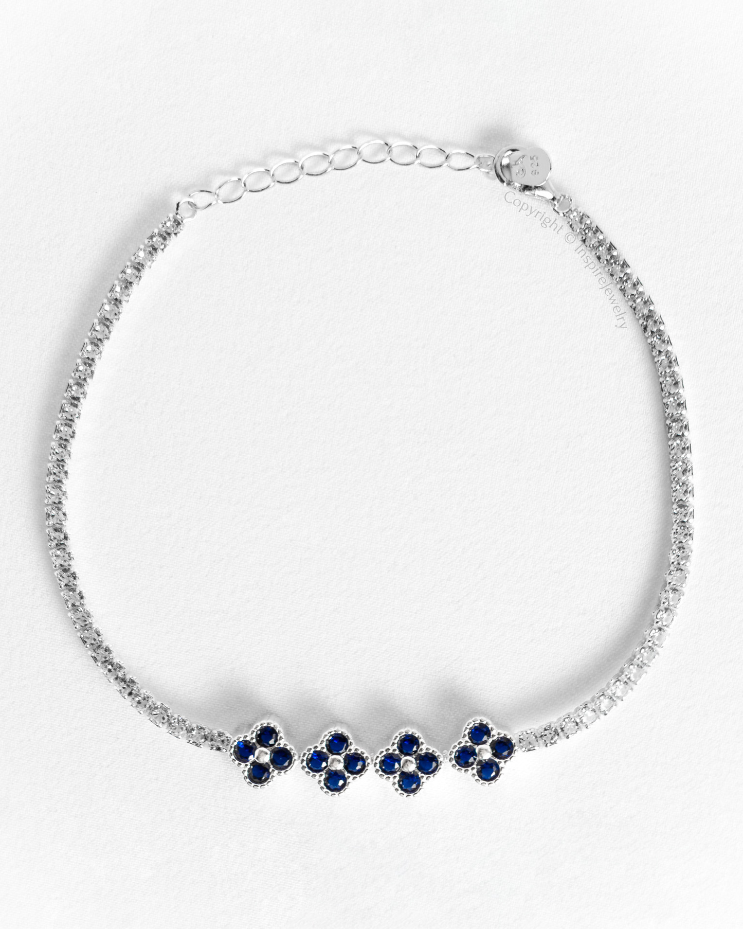 Pulsera Diseño Flores En Plata 925