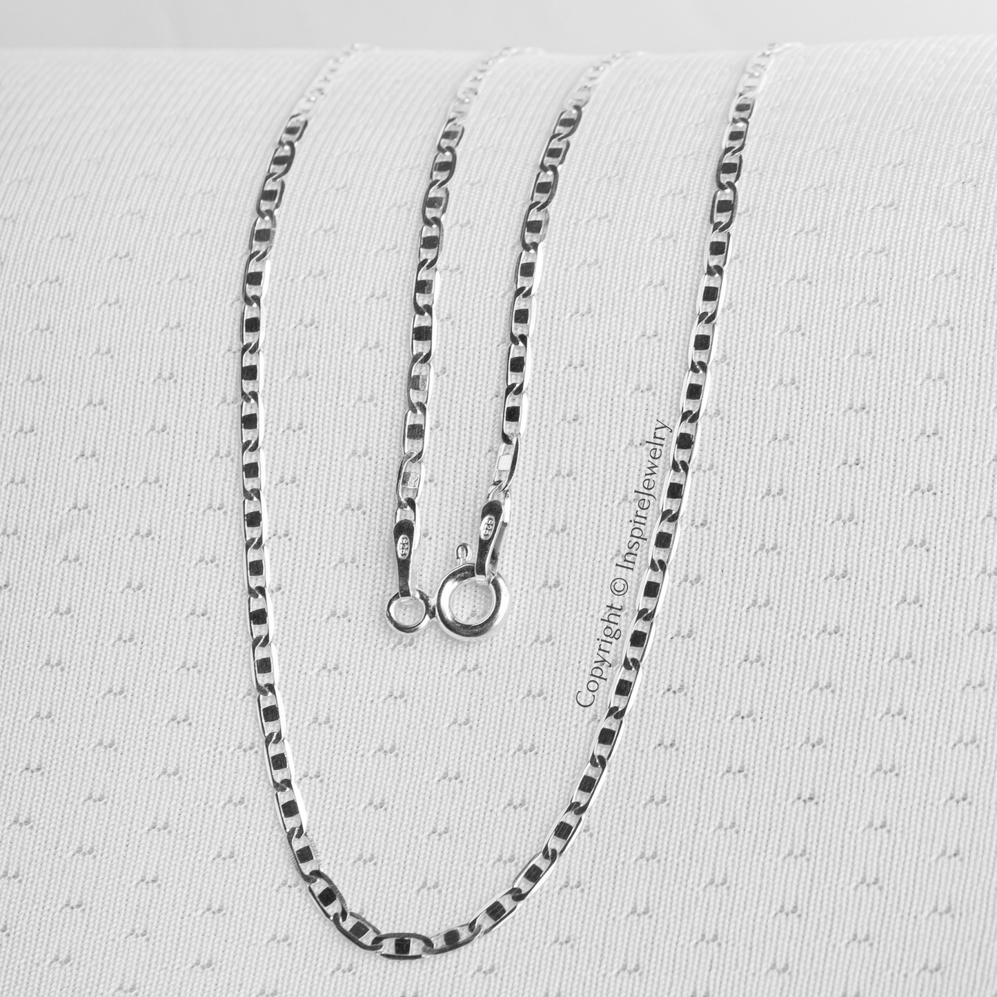 Cadena tejido escalera 50 cm plata 925