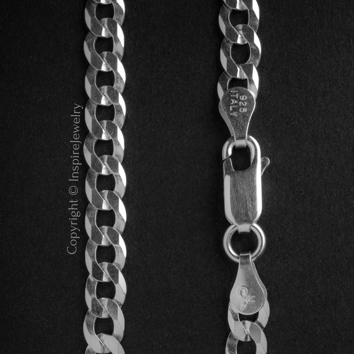 Cadena Para Hombre Tejido Cubano Grueso 60 Cm Plata 925